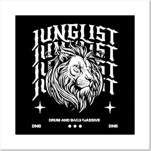 JUNGLIST  - Lion on Text (White) Posters and Art